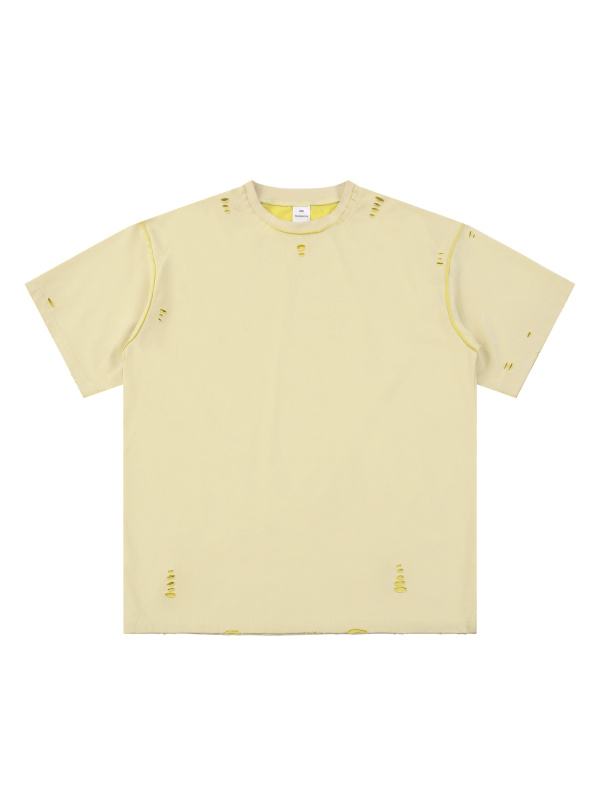 Hand-frayed Reversible T-shirt #RT0009 | TAPSTITCH